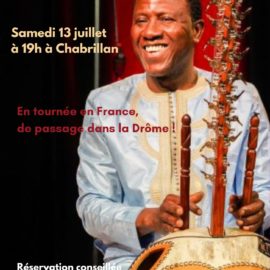 CHANGEMENT DE DATE ET DE LIEU : Samedi 13 juillet, 19h : Lamine Cissokho en Concert